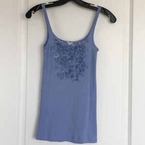 J. Crew Silk Flowers Cotton Tank Top